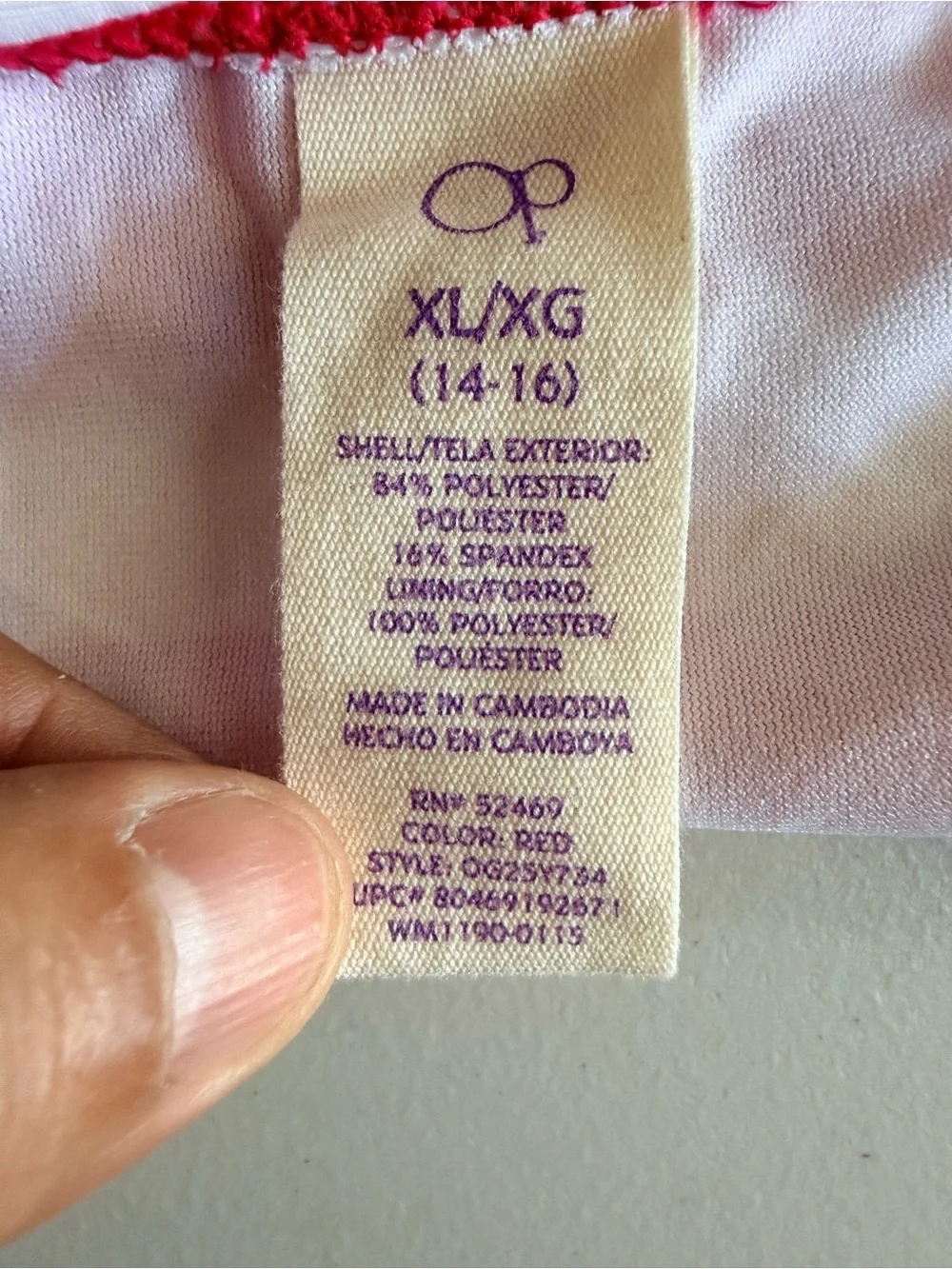 Op Ocean Pacific Girl's Halter Tankini Top. Size Youth XL